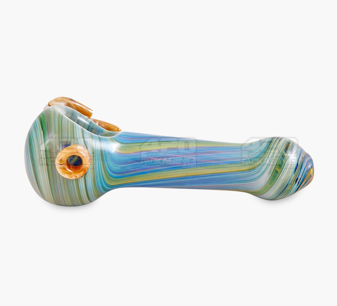 Color Pull Spoon Hand Pipe w/ Multi Horns | 5in Long - Glass - Assorted - 2