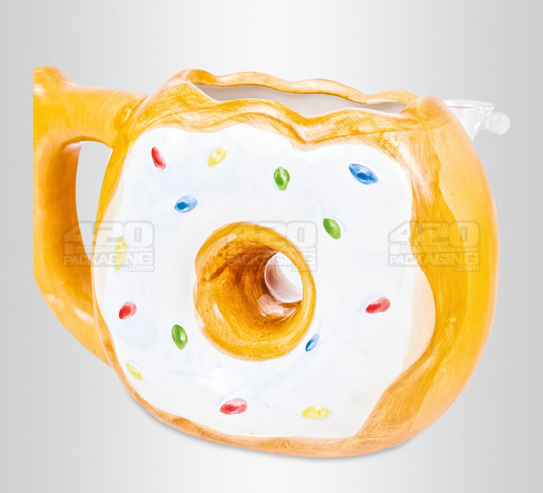 Donut Sprinkles Mug Ceramic Pipe | 7.5in Long - 14mm Bowl - Mixed - 5