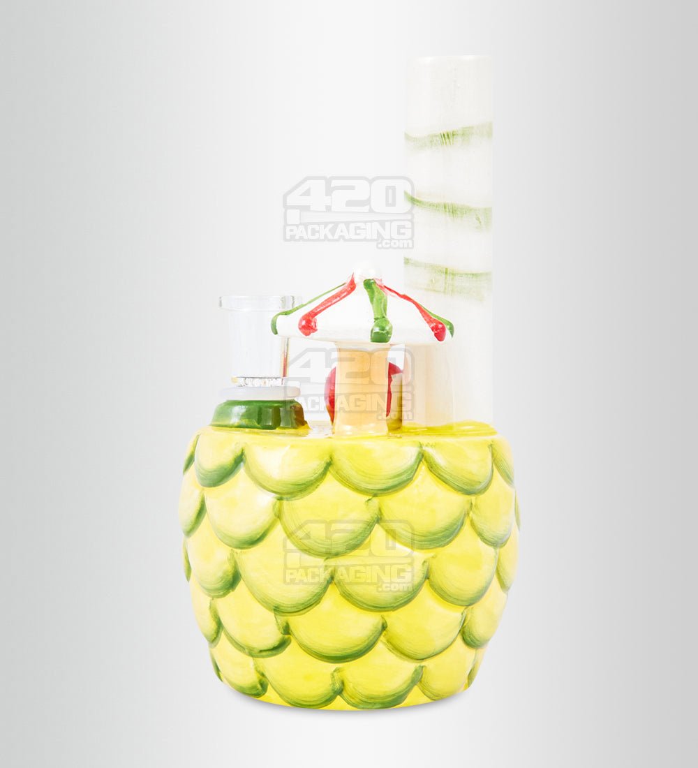 Pina Colada Pineapple Cocktail Ceramic Pipe w/ Built in Bowl | 7in Tall - 14mm Bowl - Mixed - 4