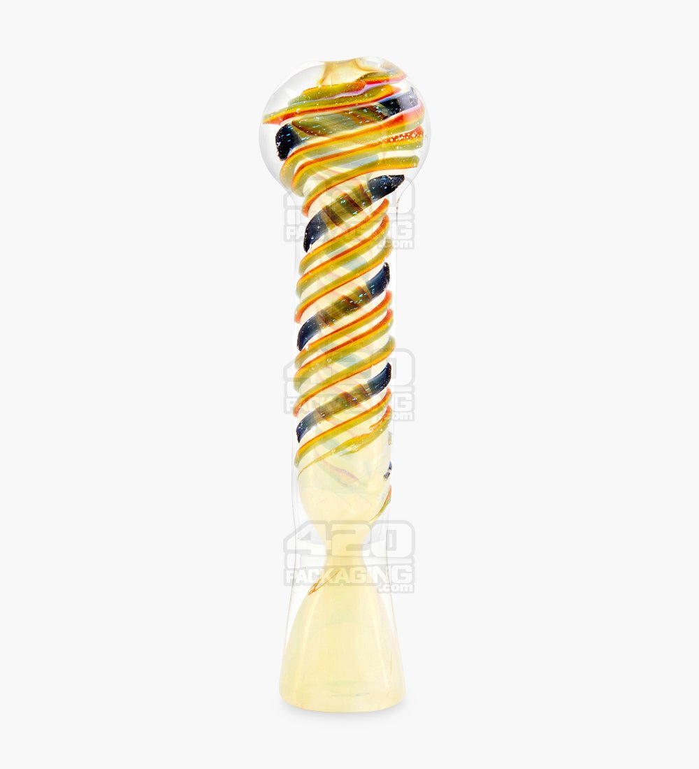 Swirl & Dichro Fumed Chillum Hand Pipe | 3.5in Long - Glass - Assorted - 1