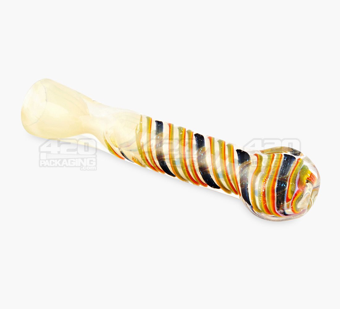 Swirl & Dichro Fumed Chillum Hand Pipe | 3.5in Long - Glass - Assorted - 4