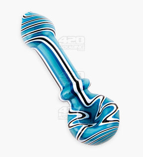 Wig Wag & Swirl Spoon Hand Pipe | 4.5in Long - Glass - Assorted - 6