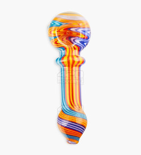 Wig Wag & Swirl Spoon Hand Pipe | 4.5in Long - Glass - Assorted - 2