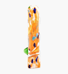 Speckled & Frit Chillum Hand Pipe w/ Single Knocker | 3.5in Long - Glass - Assorted - 1