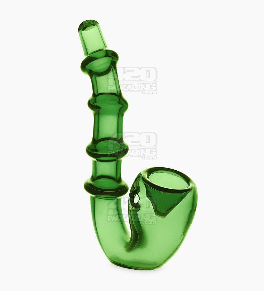 Multi Ringed Sherlock Hand Pipe | 5in Long - Glass - Assorted - 10