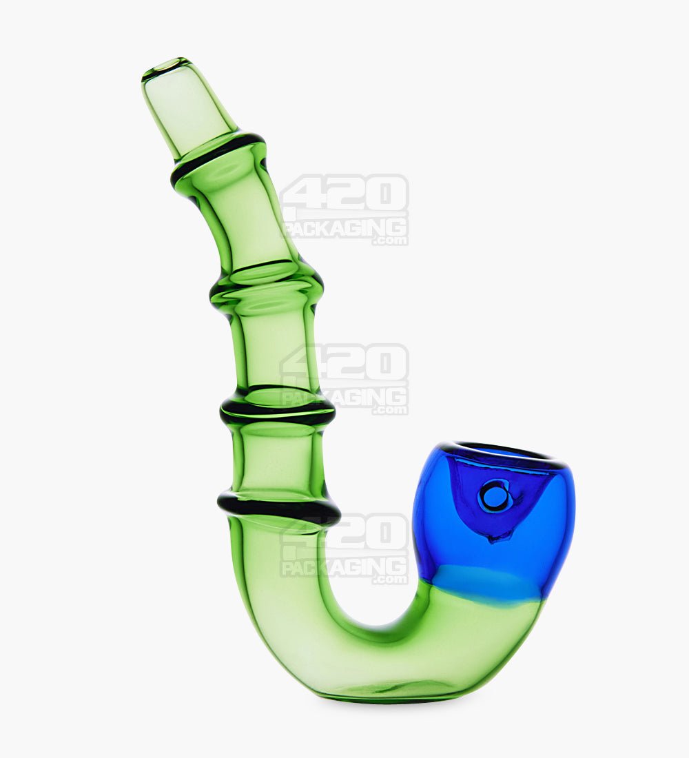 Multi Ringed Sherlock Hand Pipe | 5in Long - Glass - Assorted - 3