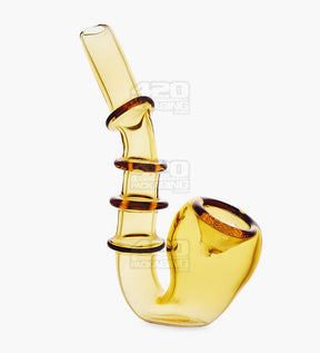 Multi Ringed Sherlock Hand Pipe | 5in Long - Glass - Assorted - 9
