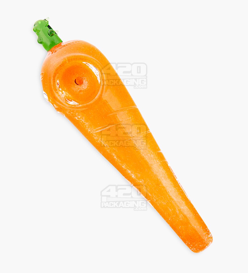 Carrot Hand Pipe | 4.5in Long - Glass - Orange - 1
