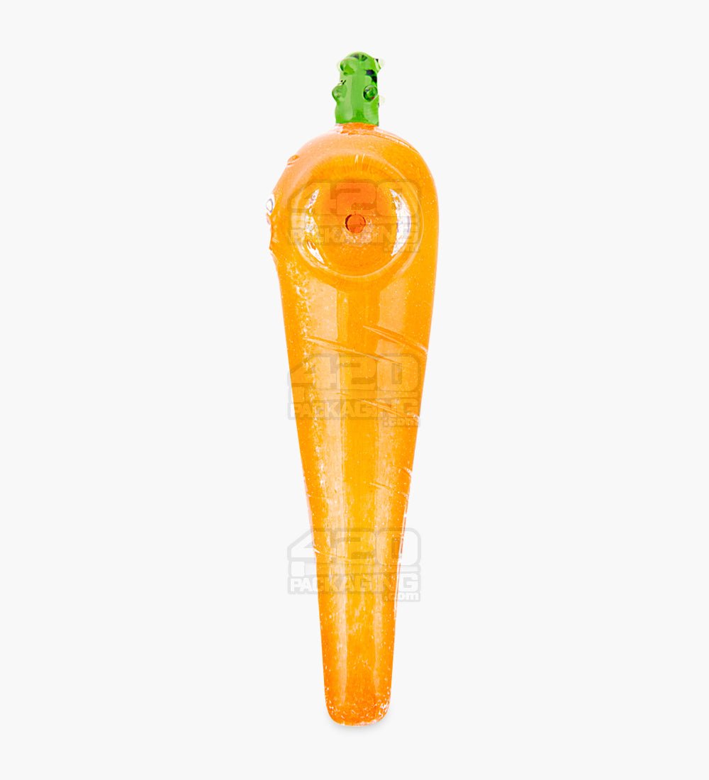 Carrot Hand Pipe | 4.5in Long - Glass - Orange - 2