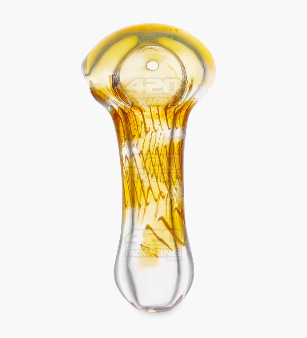 Spiral & Fumed Peanut Spoon Hand Pipe | 2.75in Long - Glass - Assorted - 2