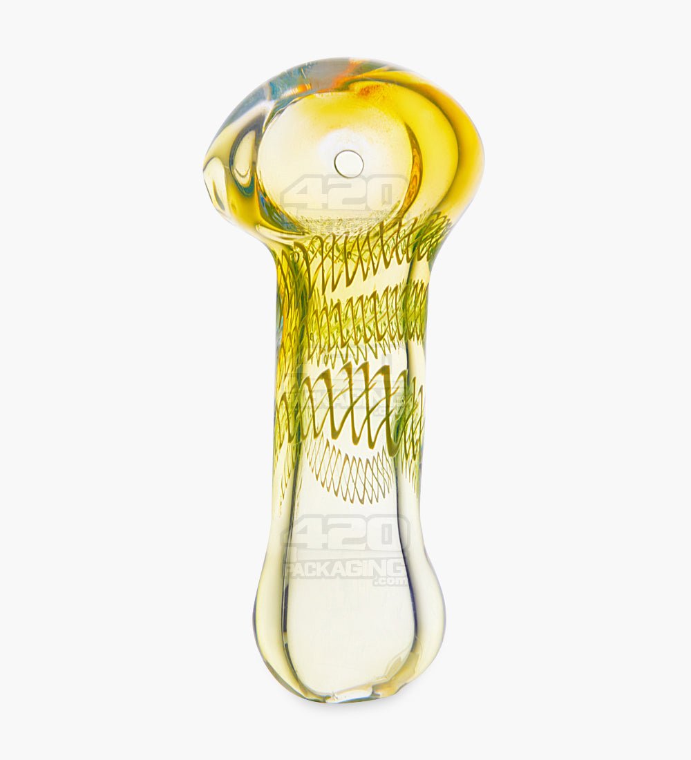 Spiral & Fumed Peanut Spoon Hand Pipe | 2.75in Long - Glass - Assorted - 7