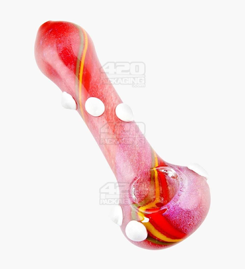 Ribboned & Striped Thick Hand Pipe | 4.5in Long - Glass - Assorted - 1