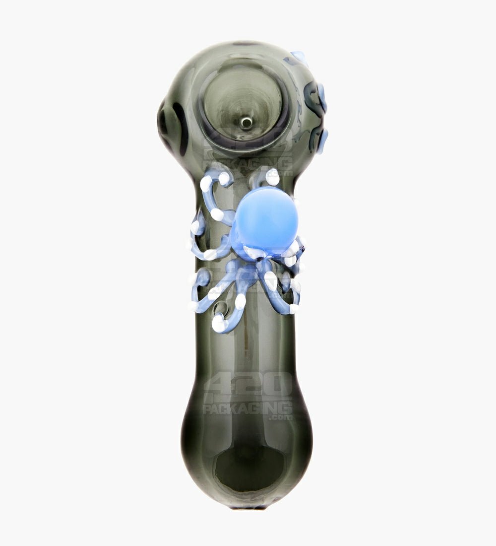 Octopus Character Design Spoon Hand Pipe | 4.5in Long - Glass - Assorted - 2