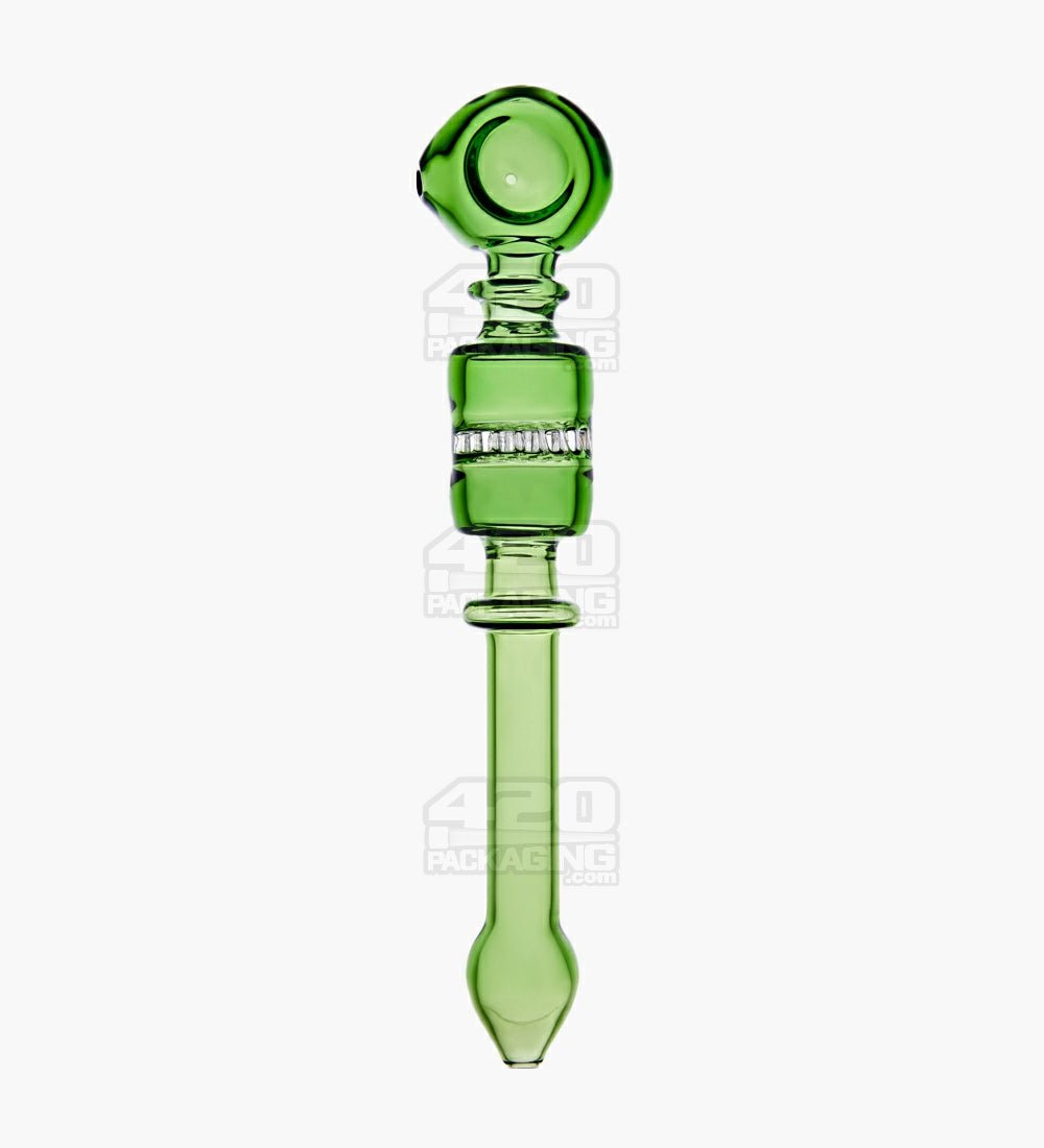 Long Spoon Hand Pipe w/ Honeycomb Percolator | 8in Long - Glass - Assorted - 1