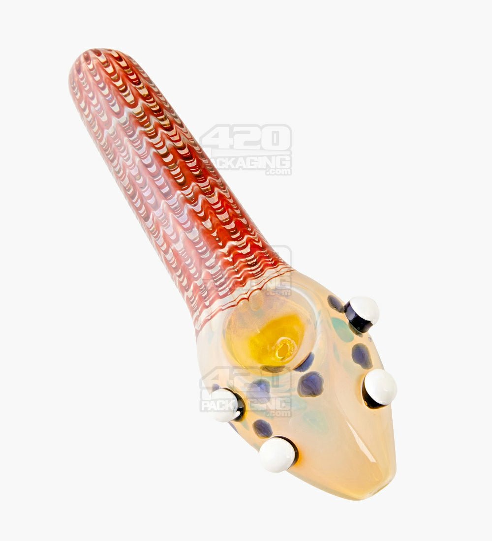 Print Speckled & Fumed Raked Spoon Hand Pipe | 5in Long - Glass - Assorted - 1