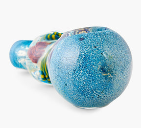 Frit & Fumed Spoon Hand Pipe w/ Ribboning | 4.5in Long - Glass - Assorted - 5