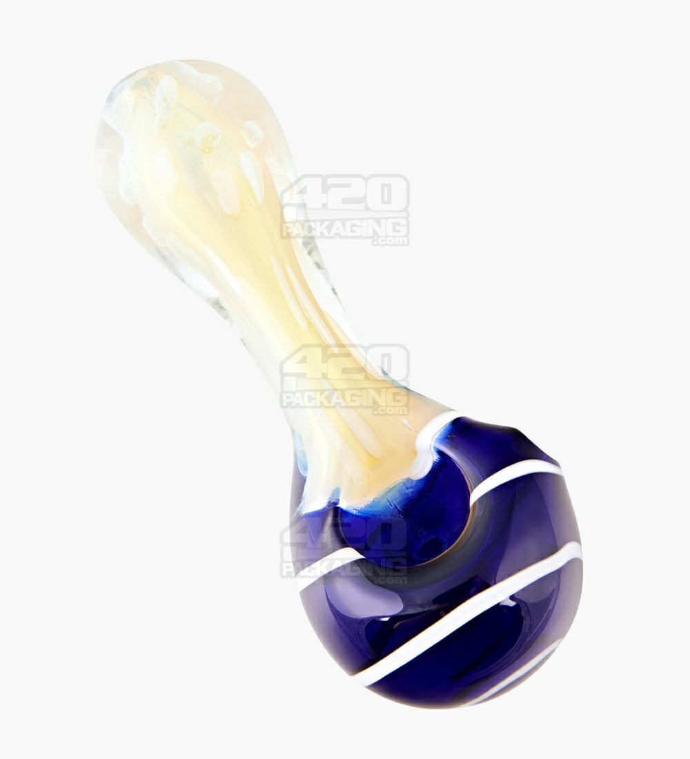 Bubble Trap & Multi Fumed Spoon Hand Pipe | 4.5in Long - Glass - Assorted - 1