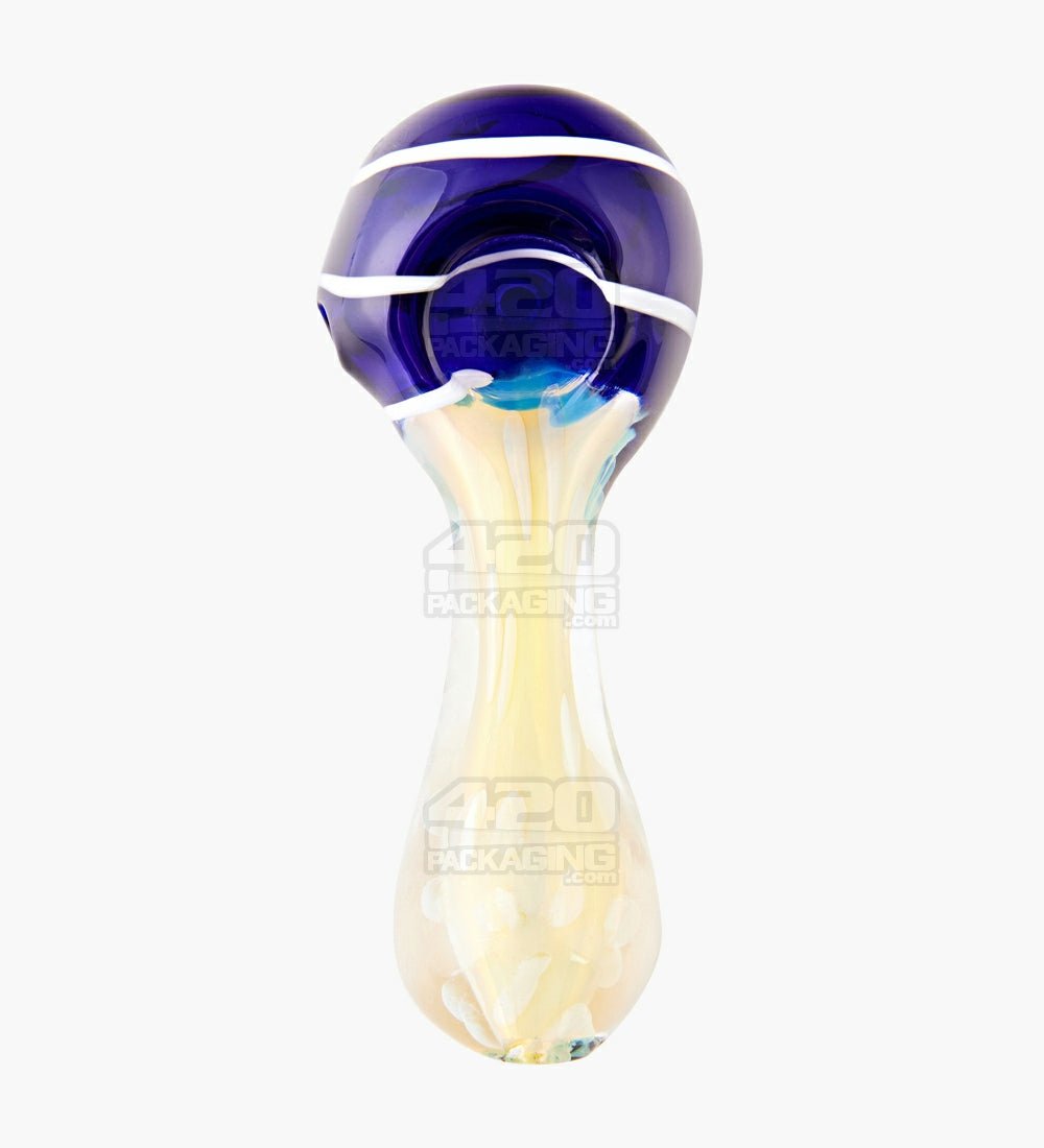 Bubble Trap & Multi Fumed Spoon Hand Pipe | 4.5in Long - Glass - Assorted - 2