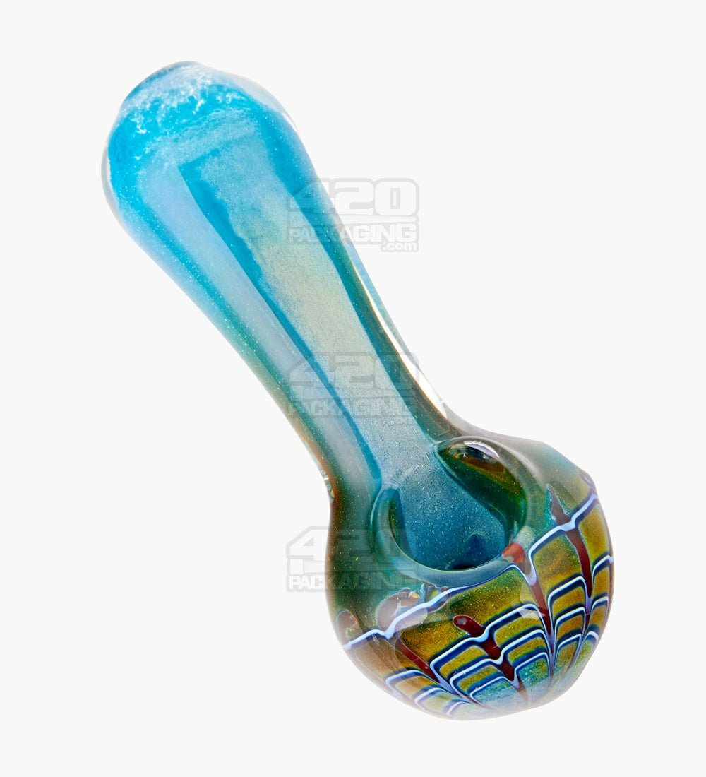 Frit & Raked Spoon Hand Pipe | 5in Long - Glass - Assorted - 1