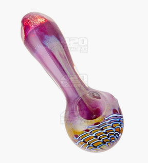 Frit & Raked Spoon Hand Pipe | 5in Long - Glass - Assorted - 6