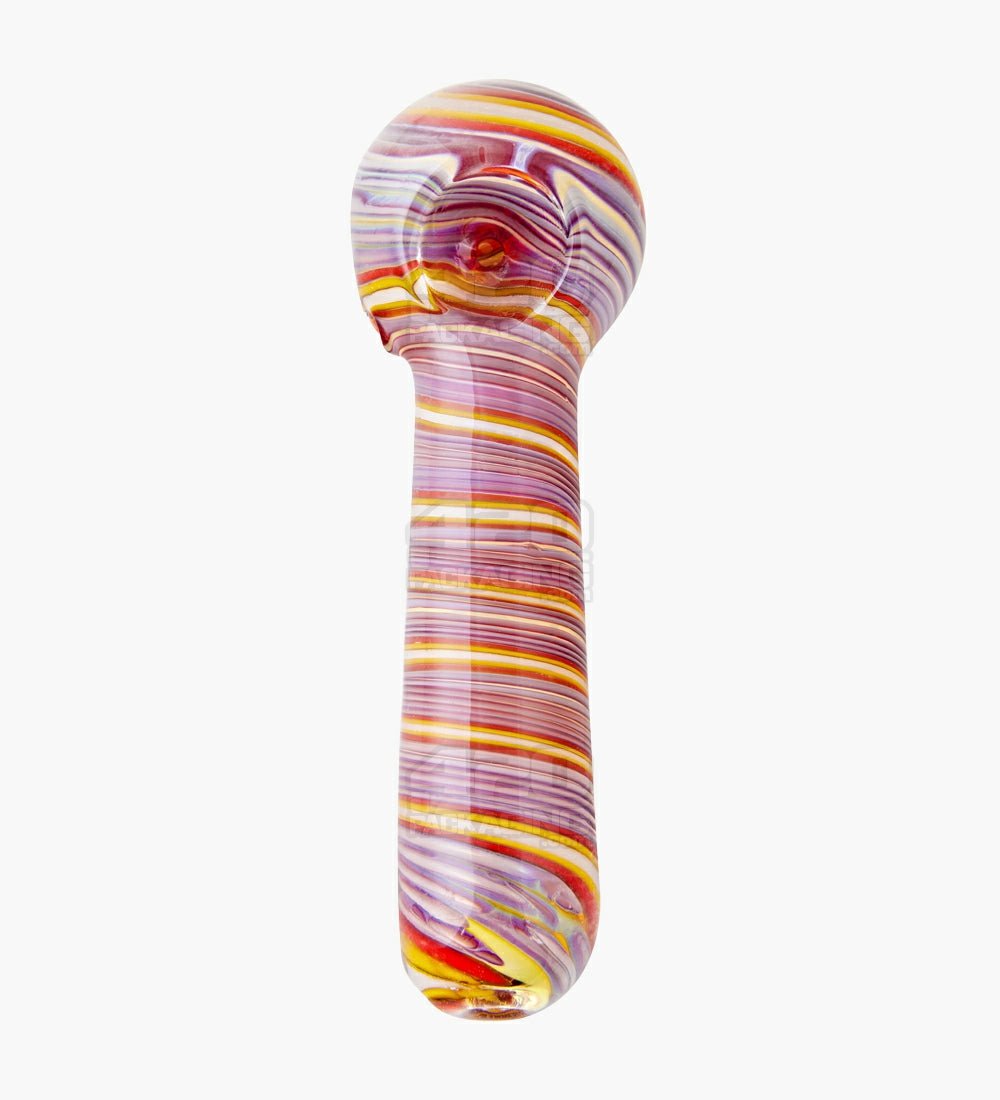Web & Fumed Rasta Spoon Hand Pipe | 4.5in Long - Glass - Assorted - 2