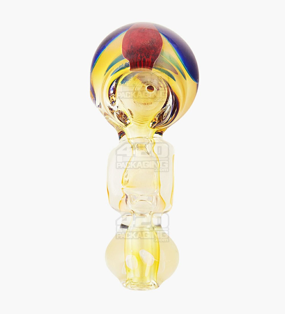 Swirl & Fumed Bulged Spoon Hand Pipe | 3.5in Long - Glass - Assorted - 2