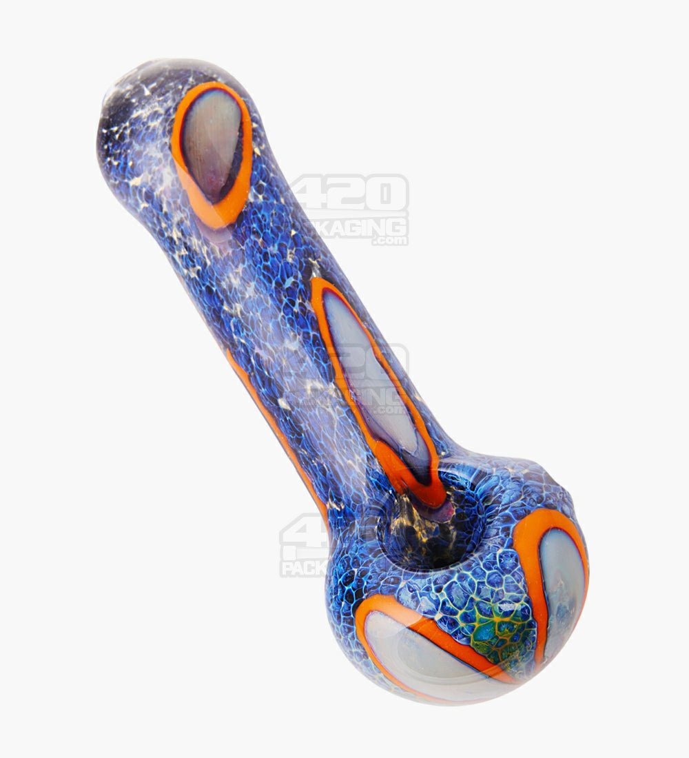 Frit & Fumed Swirl Spoon Hand Pipe | 5in Long - Glass - Assorted - 1