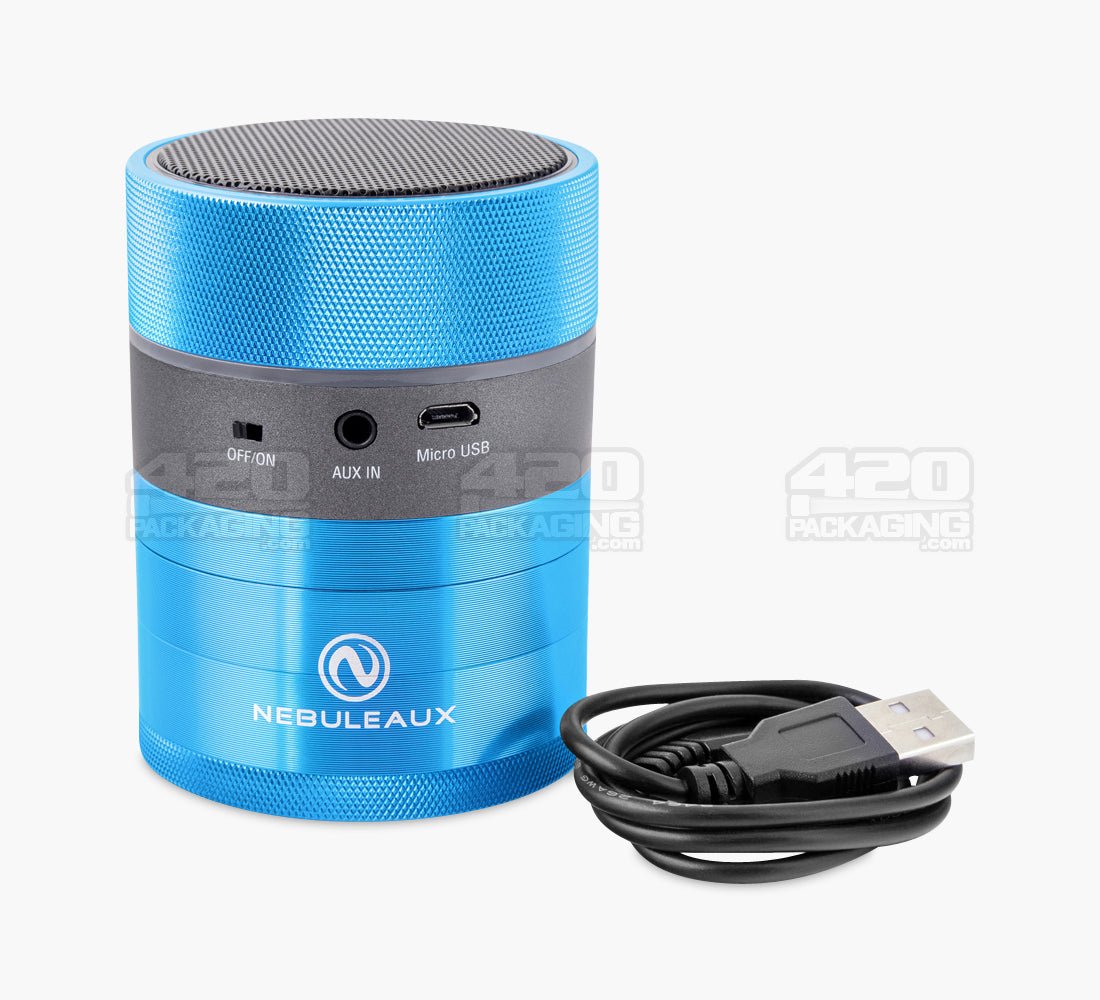 4 Piece 62mm Blue Nebuleaux Aluminum LED Grinder w/ Bluetooth Wireless Speakers - 7