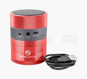 4 Piece 62mm Red Nebuleaux Aluminum LED Grinder w/ Bluetooth Wireless Speakers - 7
