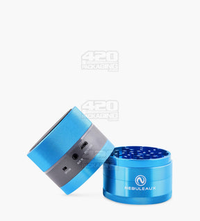 4 Piece 62mm Blue Nebuleaux Aluminum LED Grinder w/ Bluetooth Wireless Speakers - 2