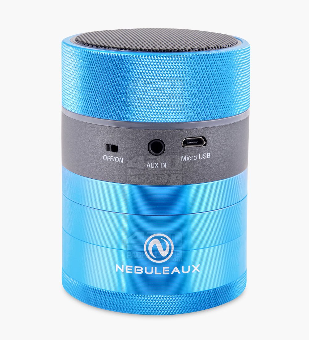4 Piece 62mm Blue Nebuleaux Aluminum LED Grinder w/ Bluetooth Wireless Speakers - 1