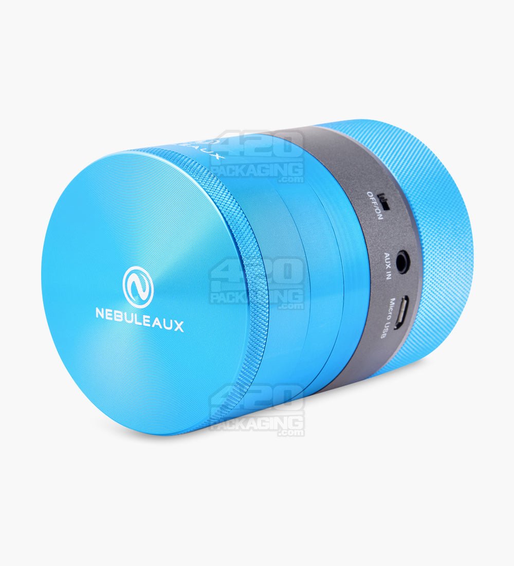 4 Piece 62mm Blue Nebuleaux Aluminum LED Grinder w/ Bluetooth Wireless Speakers - 6
