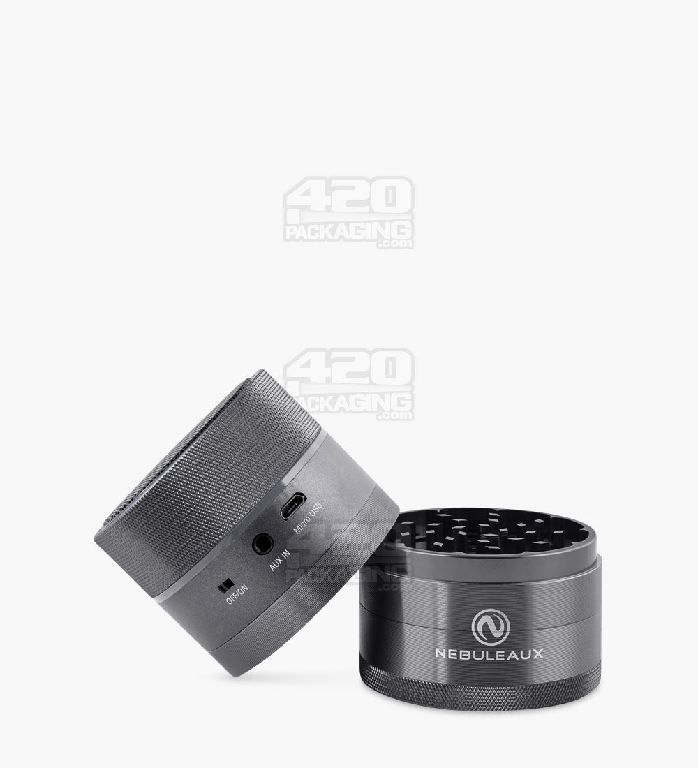 4 Piece 62mm Black Nebuleaux Aluminum LED Grinder w/ Bluetooth Wireless Speakers - 2