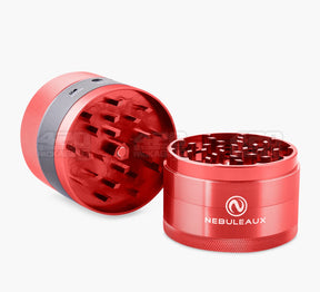 4 Piece 62mm Red Nebuleaux Aluminum LED Grinder w/ Bluetooth Wireless Speakers - 3