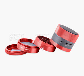 4 Piece 62mm Red Nebuleaux Aluminum LED Grinder w/ Bluetooth Wireless Speakers - 4