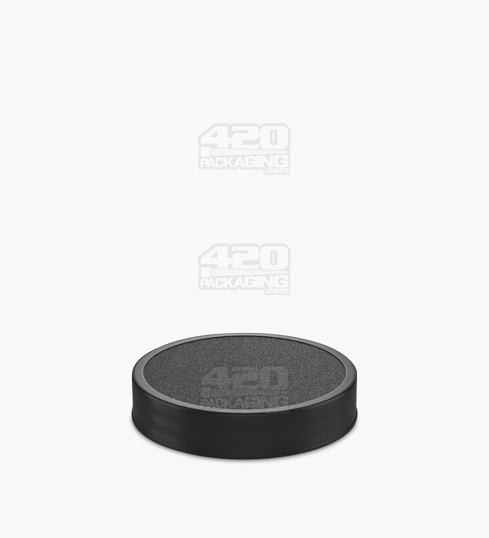 53mm Smooth Screw Plastic Caps With Foam Liner - Semi Gloss Black - 150/Box