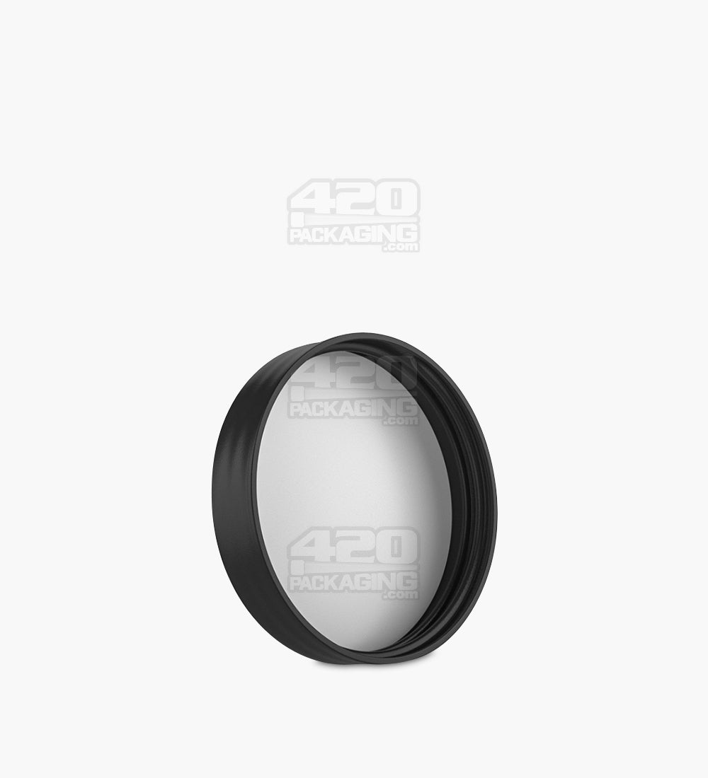 Smooth Screw Top Plastic Caps w/ Foam Liner | 53mm - Semi Gloss Black - 150 Count