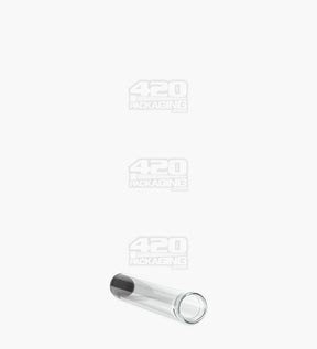 86mm Buttonless Clear Plastic Vape Cartridge Tube w/ Black Cap 500/Box