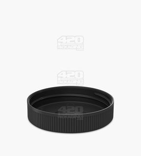 70mm Ribbed Push and Turn Child Resistant Plastic Caps - Matte Black - 36/Box