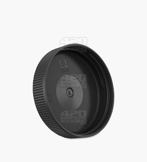 70mm Ribbed Push and Turn Child Resistant Plastic Caps - Matte Black - 36/Box