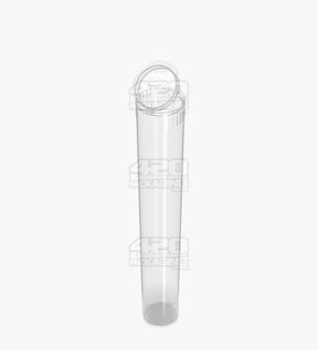 116mm Clear Opaque Child Resistant Pop Top Plastic Pre-Roll Tubes 100/Box Open - 3