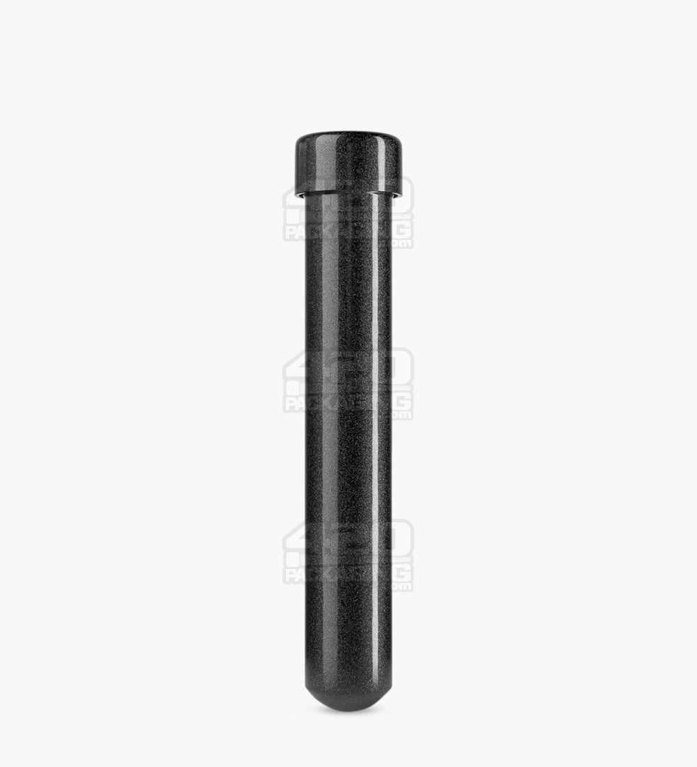 110mm Black Opaque Child Resistant Push Down and Turn Screw On Metal Pre-Roll Tubes 250/Box