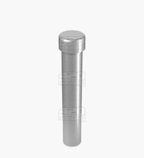 110mm Silver Opaque Child Resistant Pop Top Metal Pre-Roll Tubes