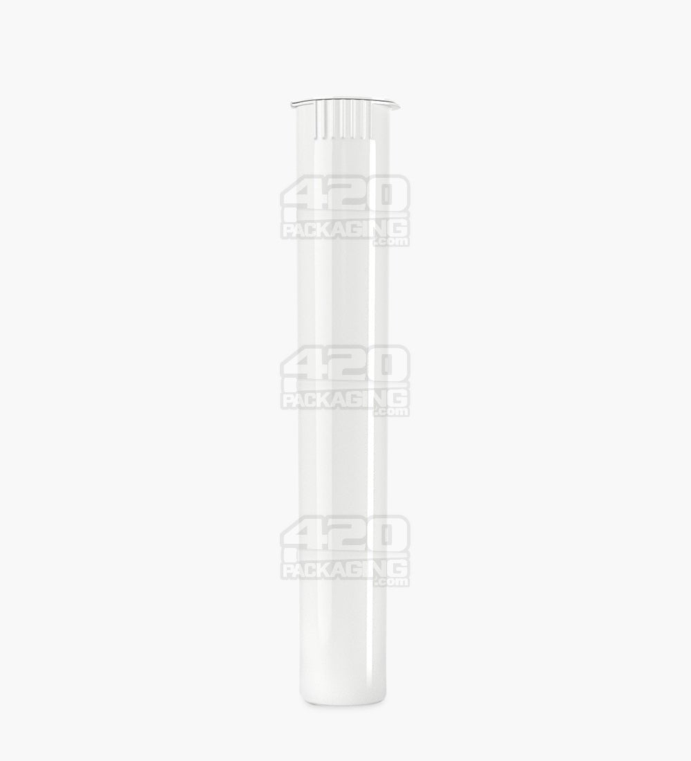 116mm Child Resistant King Size Opaque Pop Top White Plastic Pre-Roll Tubes 1000/Box Closed - 2