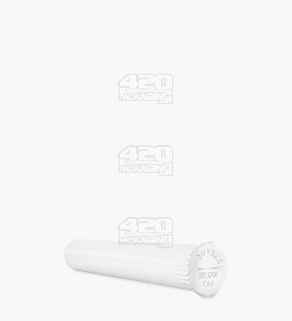 116mm Child Resistant King Size Opaque Pop Top White Plastic Pre-Roll Tubes 1000/Box Closed - 5