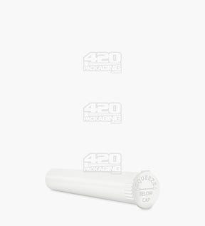 116mm Child Resistant King Size Opaque Pop Top White Plastic Pre-Roll Tubes 1000/Box Closed - 5
