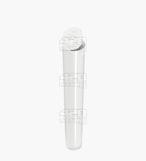 116mm Child Resistant King Size Opaque Pop Top White Plastic Pre-Roll Tubes 1000/Box Closed - 3