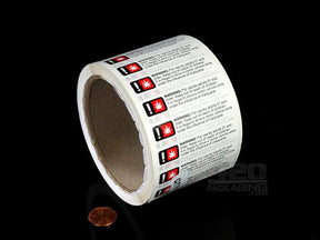 Oregon State Compliant Generic Warning Labels Medium Size 1000/Roll - 2