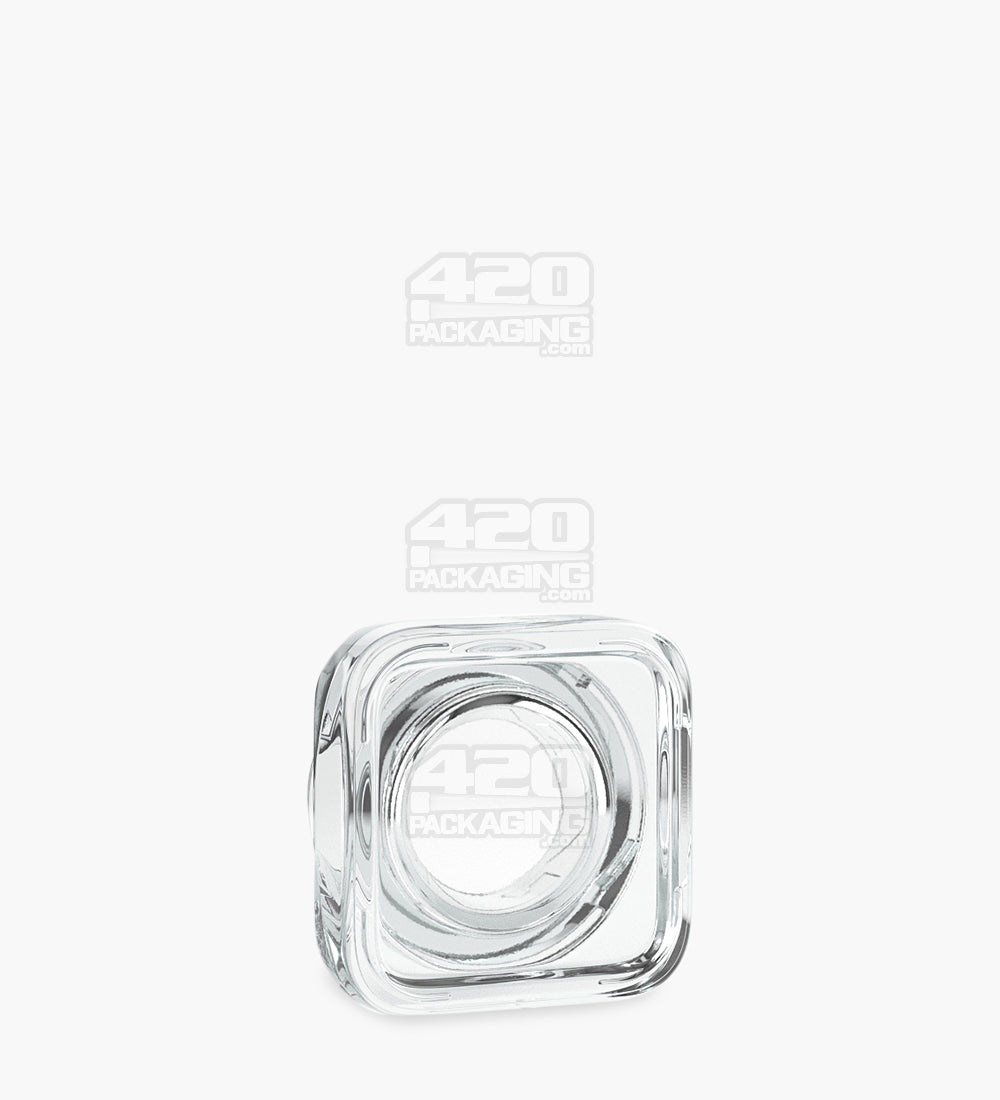 Qube 32mm Clear Glass Concentrate Jar W/ Black Lid 250/Box - 5