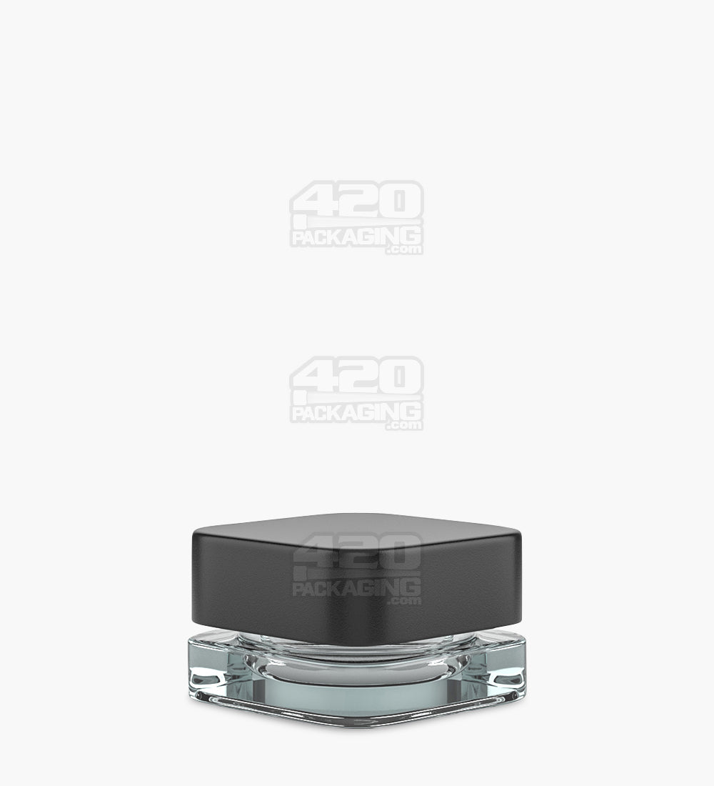 Qube 32mm Clear Glass Concentrate Jar W/ Black Lid 250/Box - 1